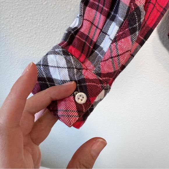 Rails Red White Plaid Button Down Shirt Womens M Casual Fall Blouse Long Sleeve - Picture 9 of 10